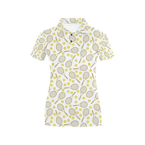 Tennis Pattern Print Design 02 Women's All Over Print Polo Shirt