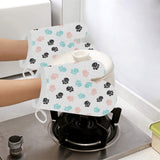 Dog Paws Pattern Print Design 04 Heat Resistant Oven Mitts