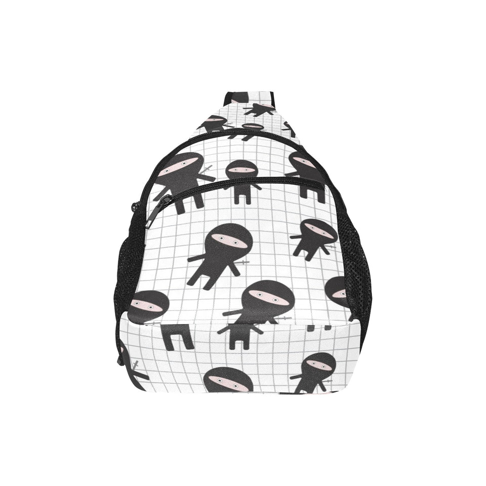 Ninja pattern plaid background All Over Print Chest Bag