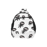 Ninja pattern plaid background All Over Print Chest Bag