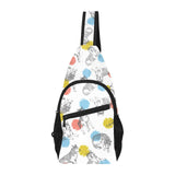Siberian husky and colorful circle pattern All Over Print Chest Bag