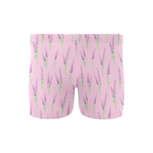 Lavender pattern pink background Men's Swimming Trunks