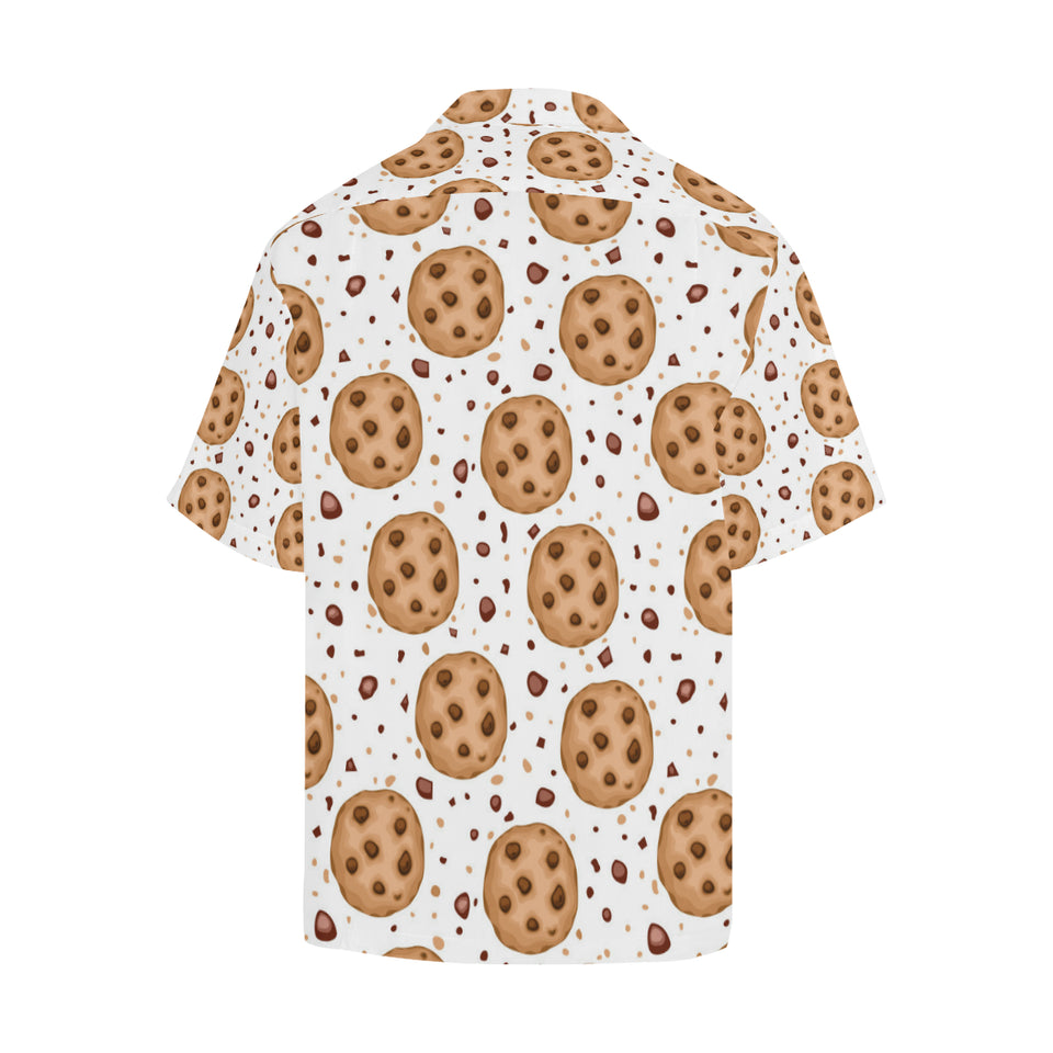 chocolate chip cookie pattern Men's All Over Print Hawaiian Shirt
