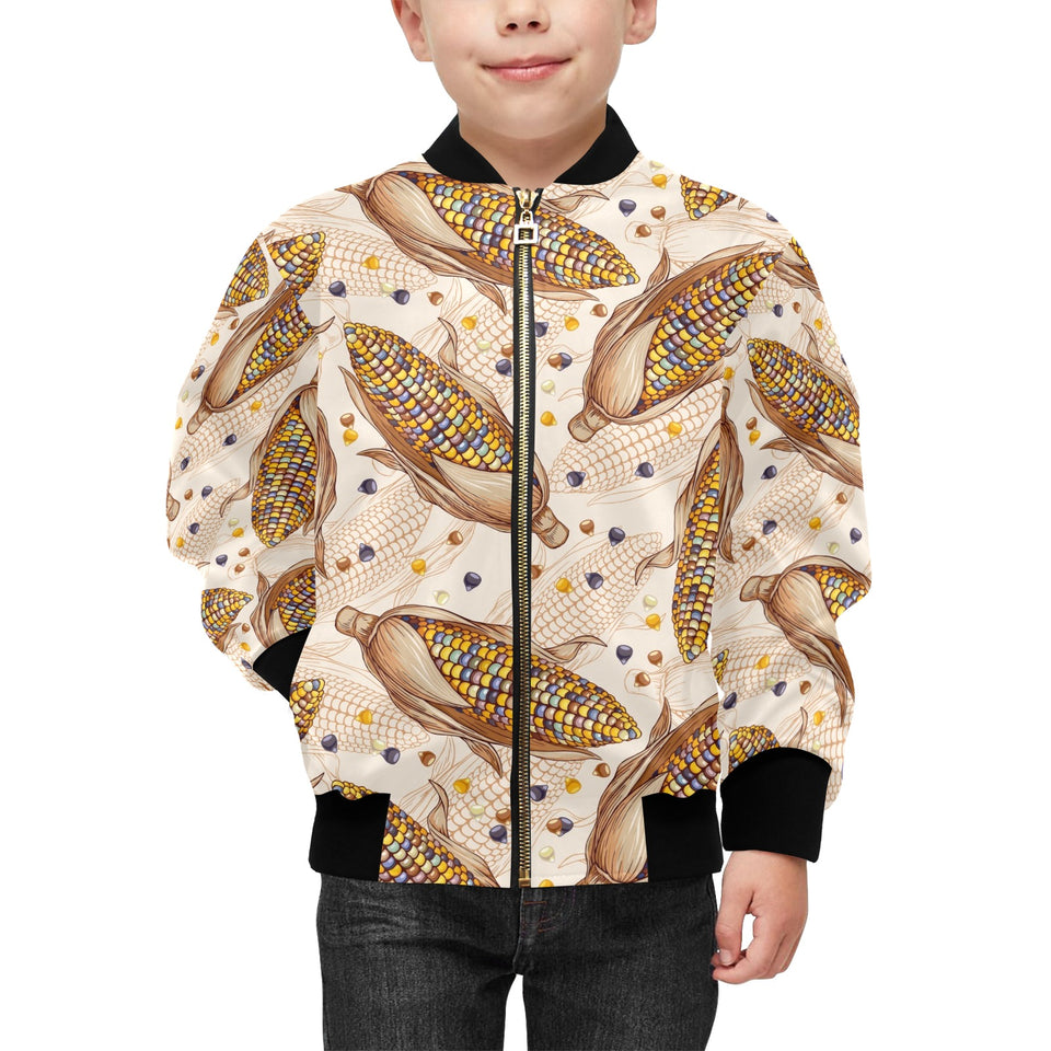 Corn Pattern Print Design 03 Kids' Boys' Girls' Bomber Jacket