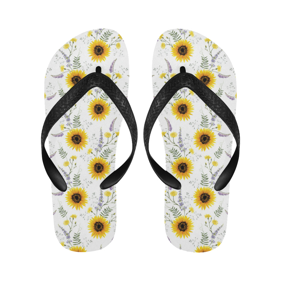 beautiful sunflowers pattern Unisex Flip Flops