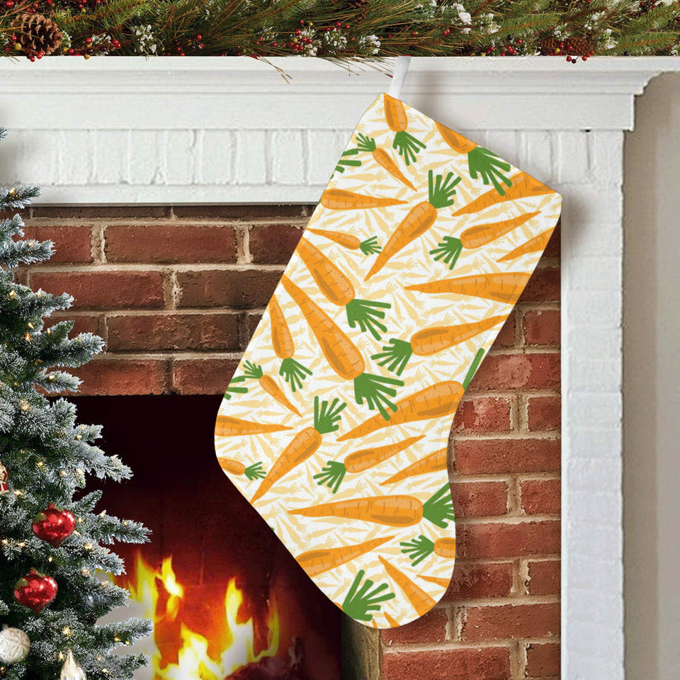 Carrot Pattern Print Design 01 Christmas Stocking