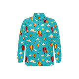 Hot Air Balloon Sky Pattern Men's Long Sleeve Polo Shirt