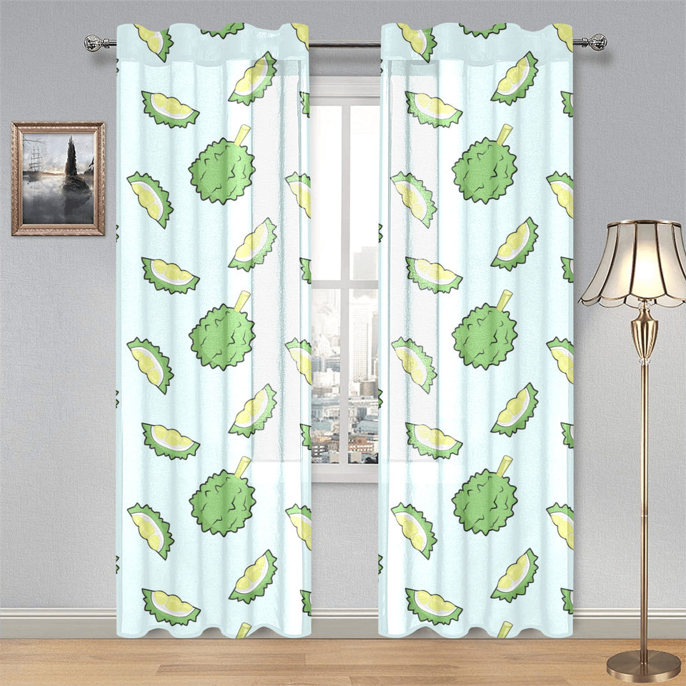 Durian pattern blue background Gauze Curtain