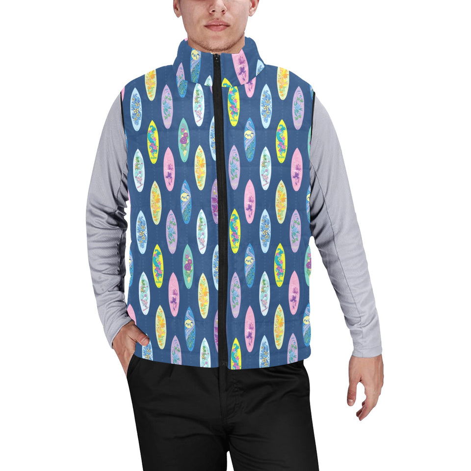 Surfboard Pattern Print Design 03 Men's Padded Vest