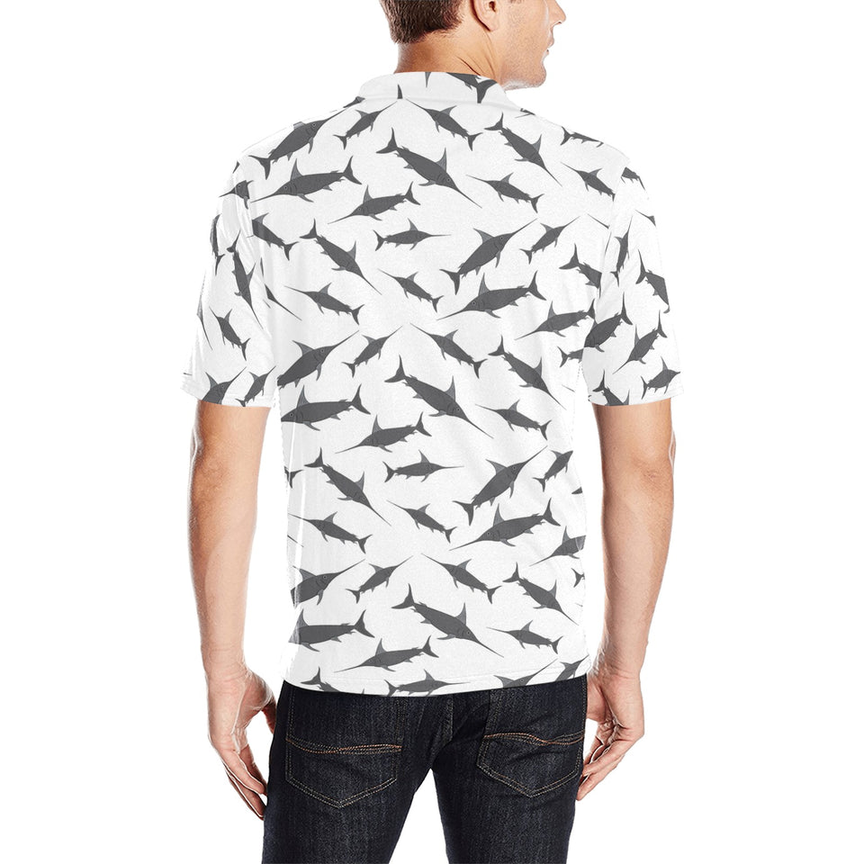Swordfish Pattern Print Design 04 Men's All Over Print Polo Shirt