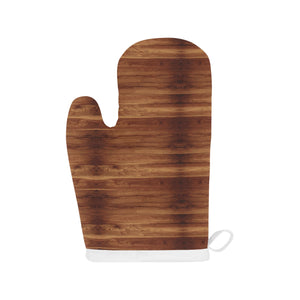 Wood Printed Pattern Print Design 04 Heat Resistant Oven Mitts