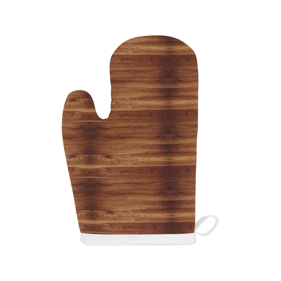 Wood Printed Pattern Print Design 04 Heat Resistant Oven Mitts