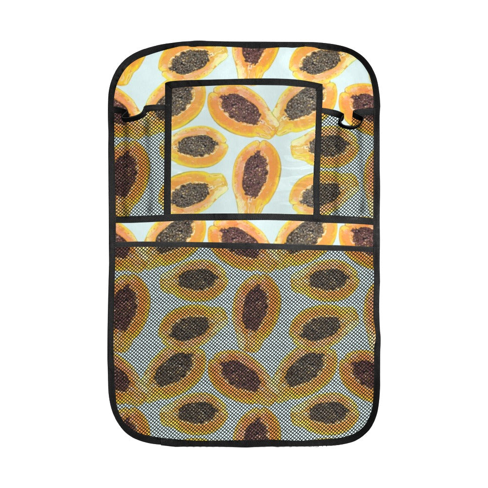 Watercolor papaya pattern Car Seat Back Organizer