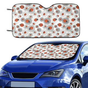 Ladybug Pattern Print Design 05 Car Sun Shade