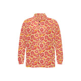 Tropical grapefruit pattern Men's Long Sleeve Polo Shirt