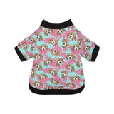 Beagle muzzles turquoise paint splashes pink patte All Over Print Pet Dog Round Neck Fuzzy Shirt
