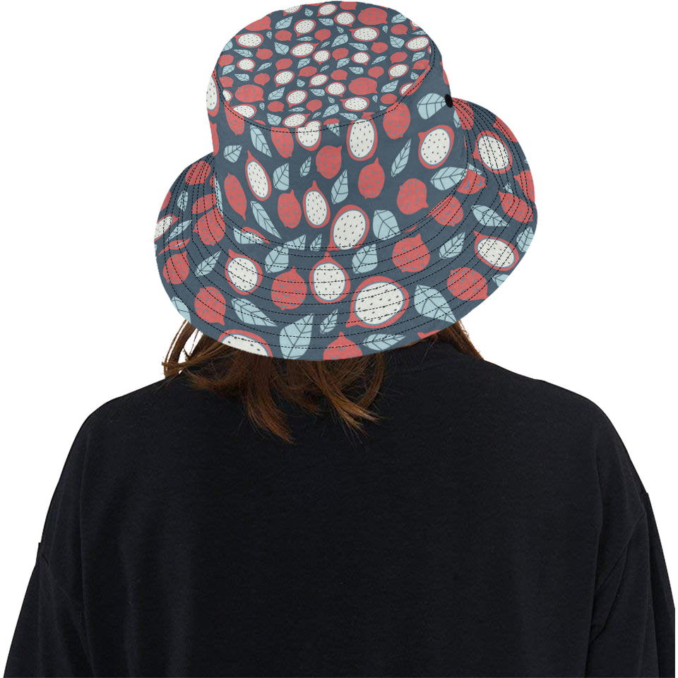 dragon fruits dark blue background Unisex Bucket Hat