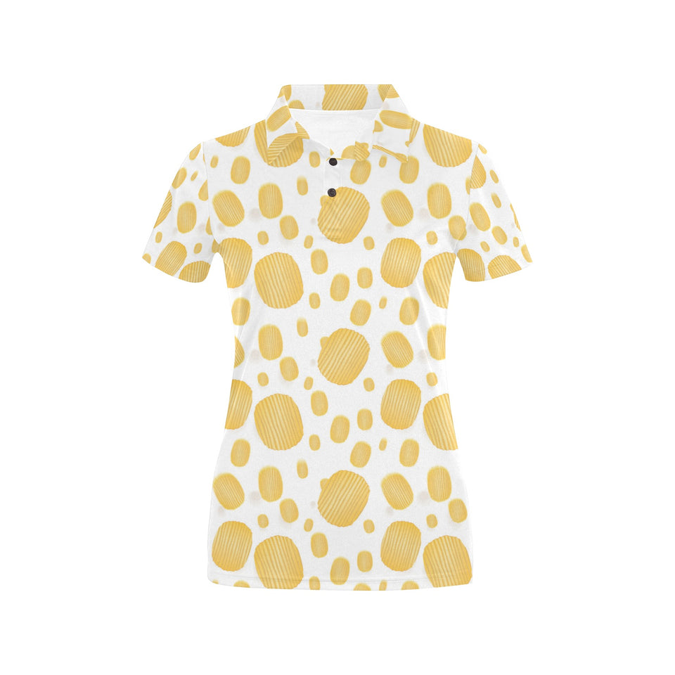 Potato Chips Pattern Print Design 03 Women's All Over Print Polo Shirt