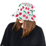 cherry pattern white background Unisex Bucket Hat