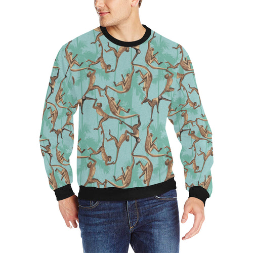 Monkey Palm tree background Men's Crew Neck Sweatshirt