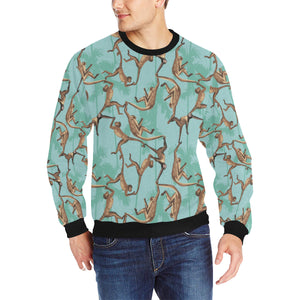 Monkey Palm tree background Men's Crew Neck Sweatshirt