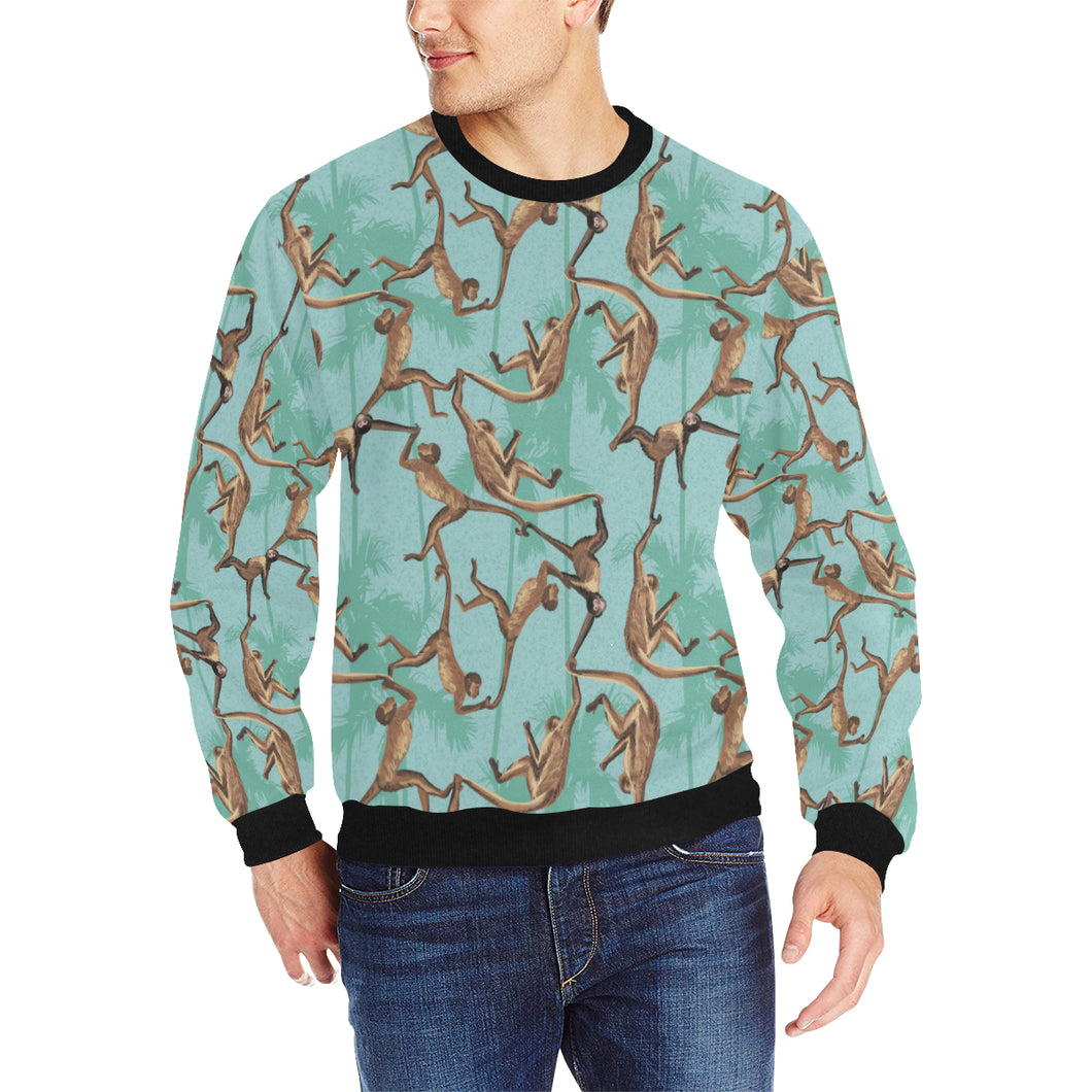 Monkey Palm tree background Men's Crew Neck Sweatshirt