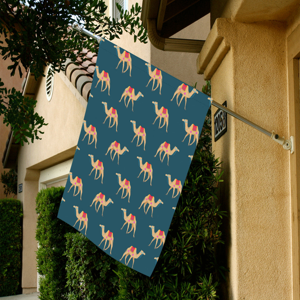 Camel pattern blue blackground House Flag Garden Flag