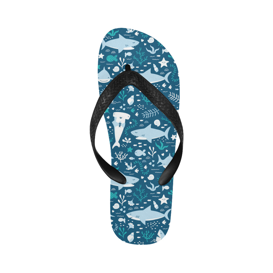 Cute shark pattern Unisex Flip Flops