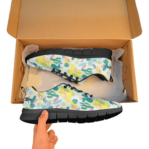 Cute parrot toucan flamingo cactus exotic leaves p Women's Sneaker Shoes