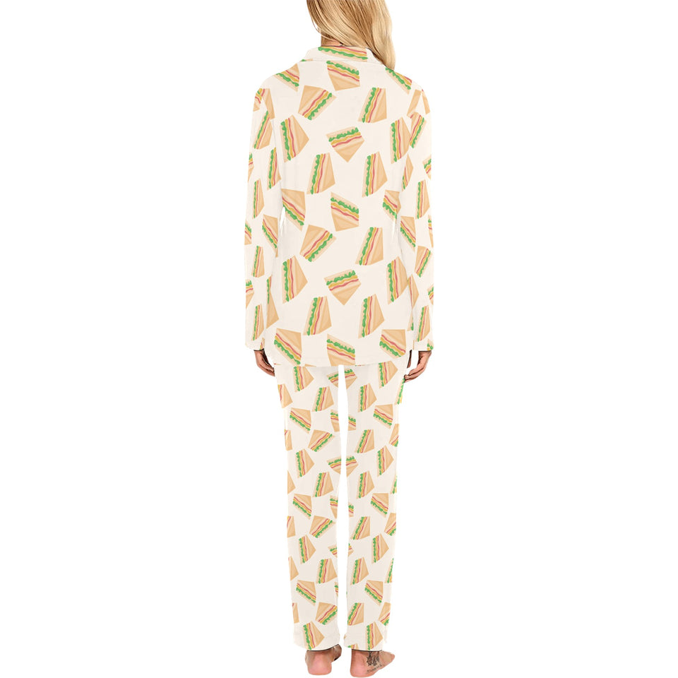 Sandwich Pattern Print Design 01 Women's Long Pajama Set
