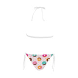 Donut pattern glaze pink background Sexy Bikinis Two-Piece Swimsuits