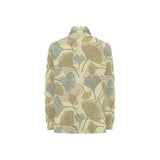 Ginkgo leaves design pattern Women's Long Sleeve Polo Shirt