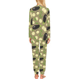 Eggplant Pattern Print Design 02 Women's All Over Print Pajama Set