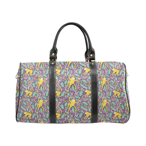Cute yellow monkey leaves pattern Travel Bag