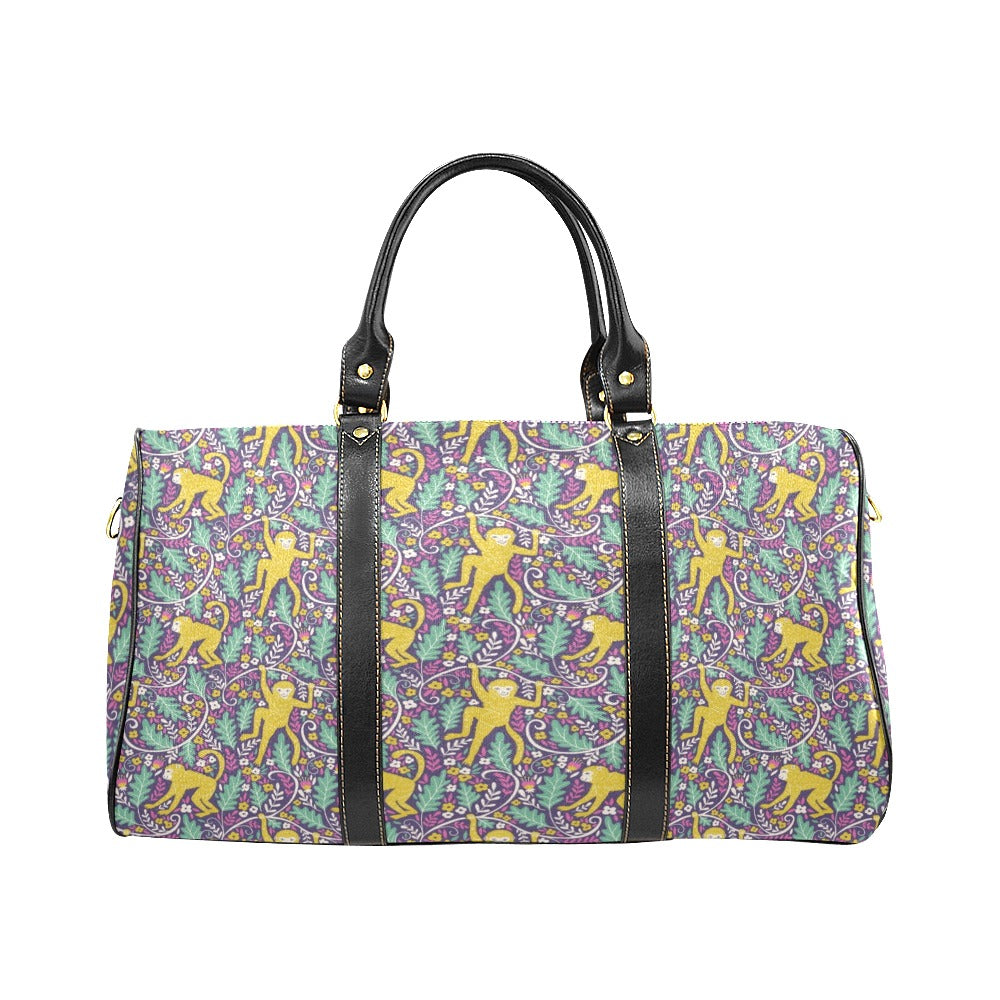Cute yellow monkey leaves pattern Travel Bag