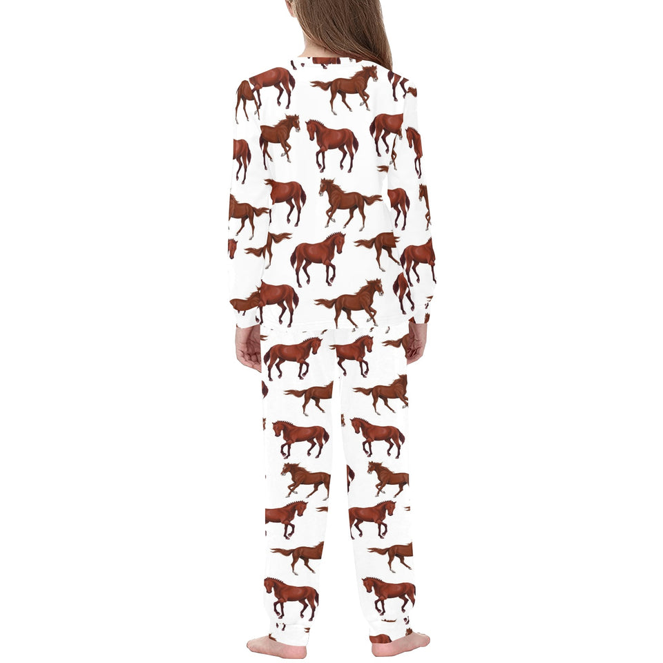 Horses running pattern background Kids' Boys' Girls' All Over Print Pajama Set