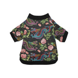 Dragons flower pattern All Over Print Pet Dog Round Neck Fuzzy Shirt