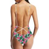 Watermelons tropical palm leaves pattern Women's One-Piece Swimsuit