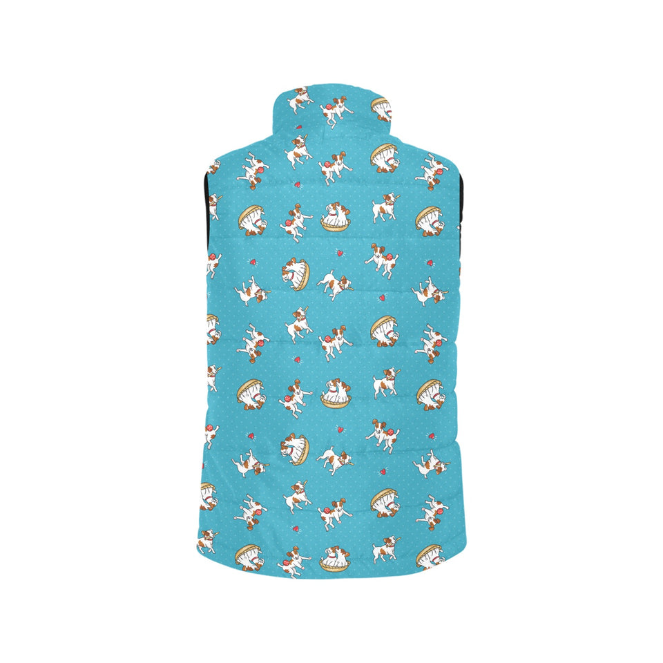 Jack Russel Pattern Print Design 03 Women's Padded Vest