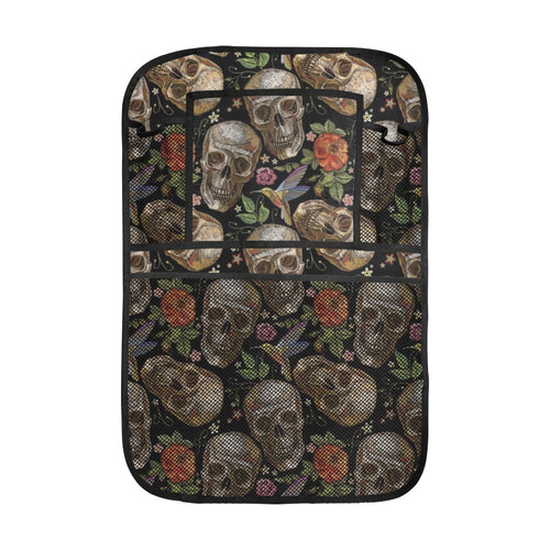 Skull rose humming bird flower pattern Car Seat Back Organizer