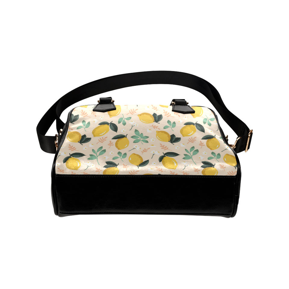 lemon flower leave pattern Shoulder Handbag