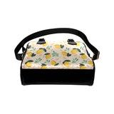 lemon flower leave pattern Shoulder Handbag