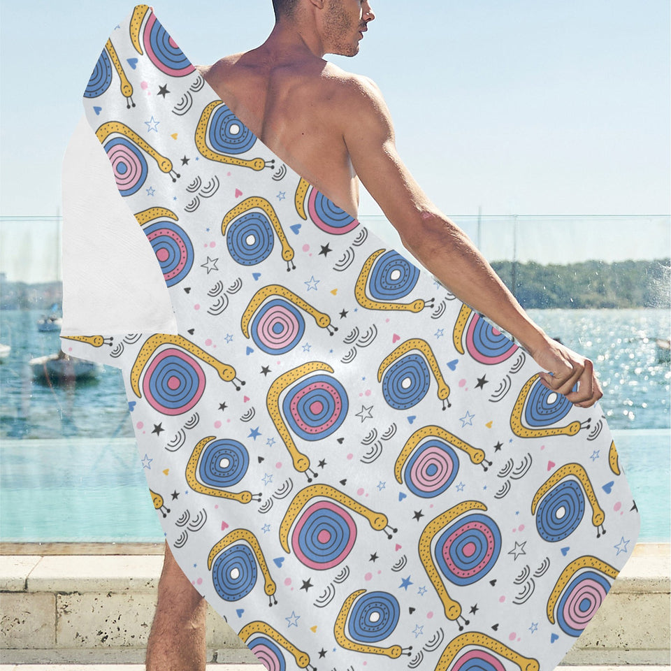 Snail Pattern Print Design 05 Beach Towel
