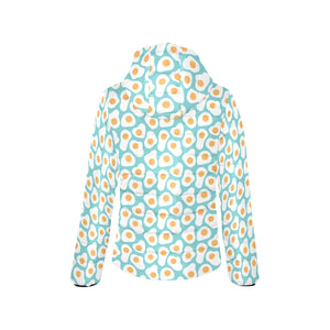 Fried Eggs Pattern Print Design 04 Women's Padded Hooded Jacket
