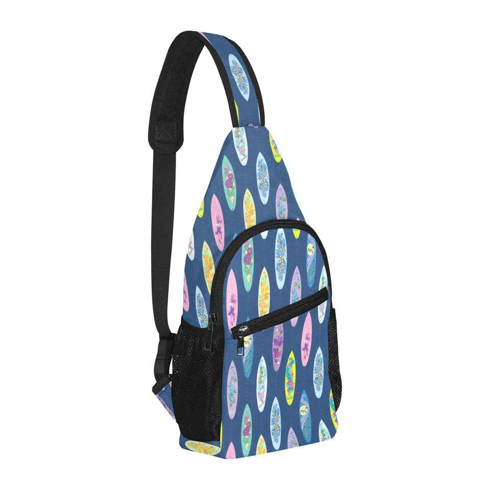 Surfboard Pattern Print Design 03 All Over Print Chest Bag