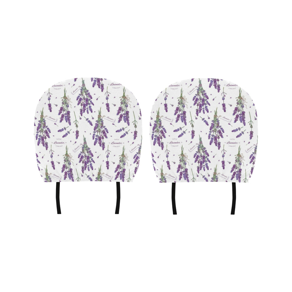 lavender flower design pattern Car Headrest Cover