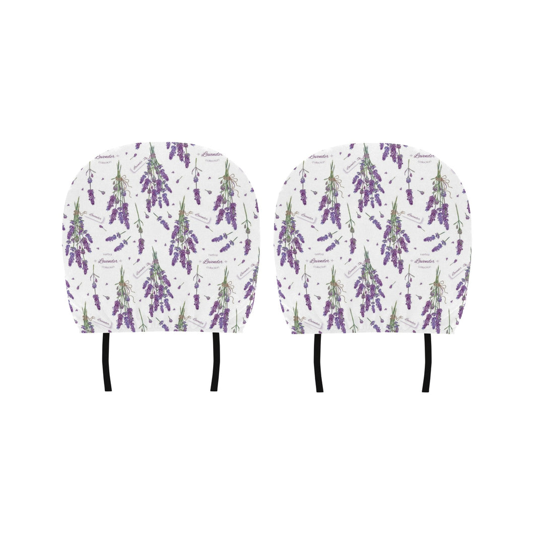 lavender flower design pattern Car Headrest Cover