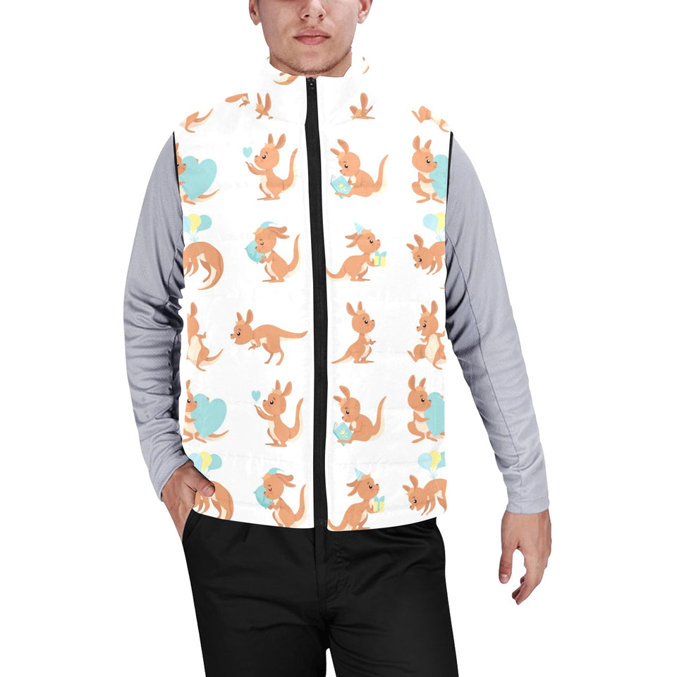 Cute Kangaroo pattern Men's Padded Vest