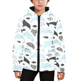 Cute dolphins Childish Style pattern Kids' Boys' Girls' Padded Hooded Jacket