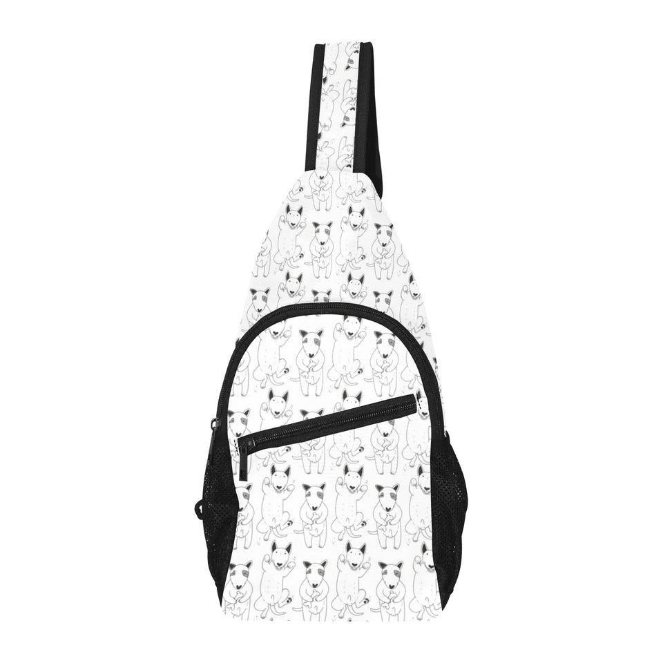 Bull Terrier Pattern Print Design 02 All Over Print Chest Bag